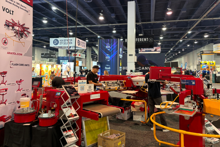 Screen press machine Prodigy at an exhibition in Texas